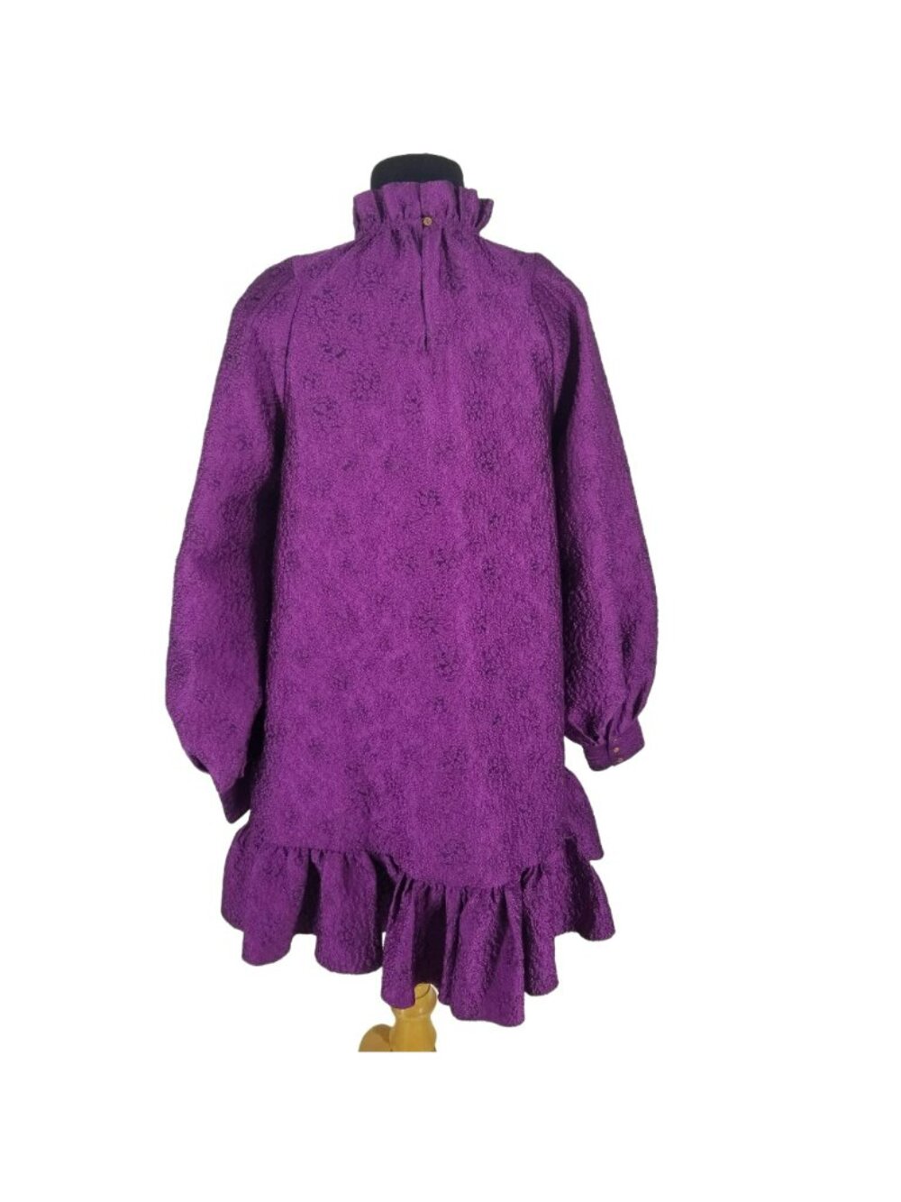 Ulla Johnson $1145 Victorian Ruffle Neck Babydoll Cocktail Dress - Picture 6 of 16
